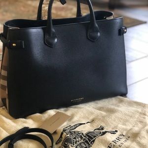 Burberry large black banner bag